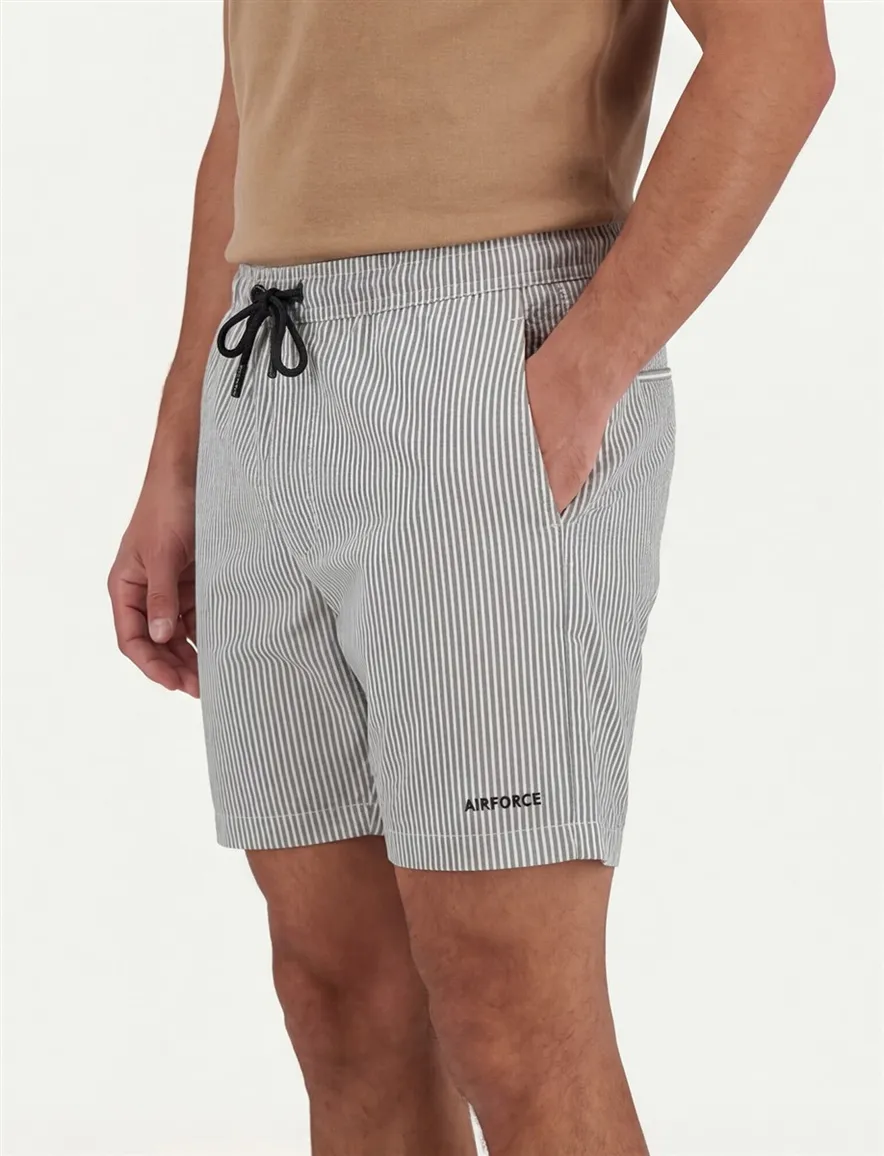 Airforce zwembroek wit navy gestreept