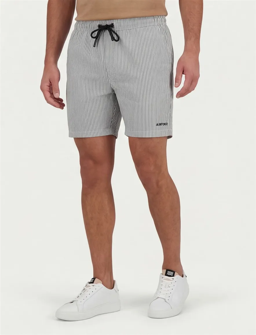 Airforce zwembroek wit navy gestreept