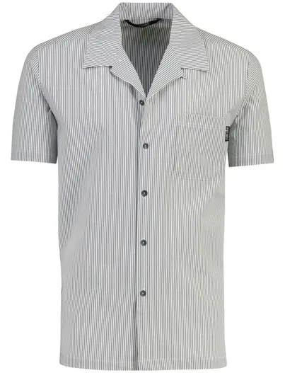 Airforce Airforce doorknoops polo donkerblauw gestreept
