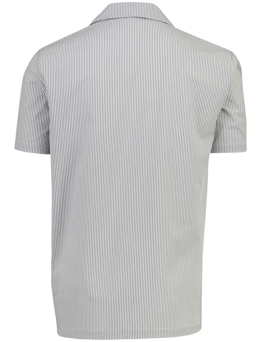 Airforce doorknoops polo donkerblauw gestreept