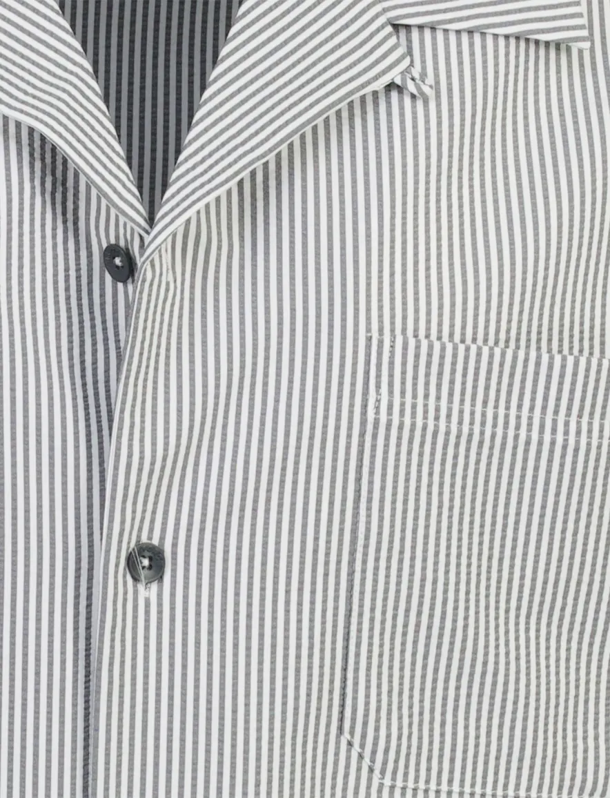 Airforce doorknoops polo donkerblauw gestreept