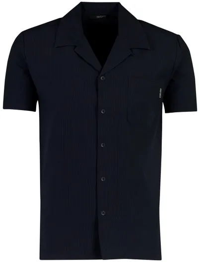 Airforce Airforce polo donkerblauw doorknoops Seersucker