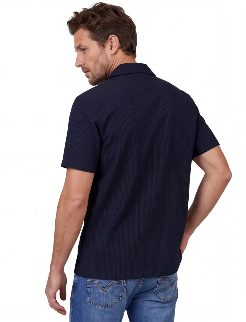 Polo korte mouw Airforce navy knopen
