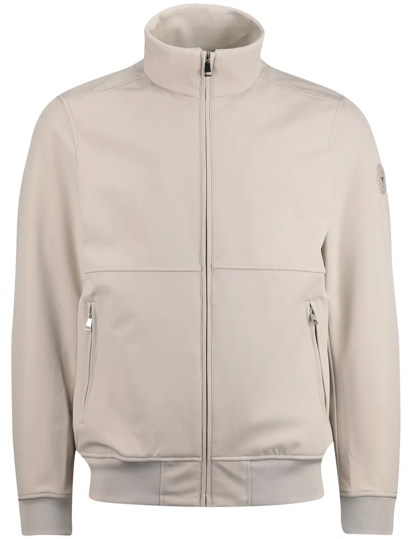 zomerjas Airforce beige opstaande kraag rits normale fit kort