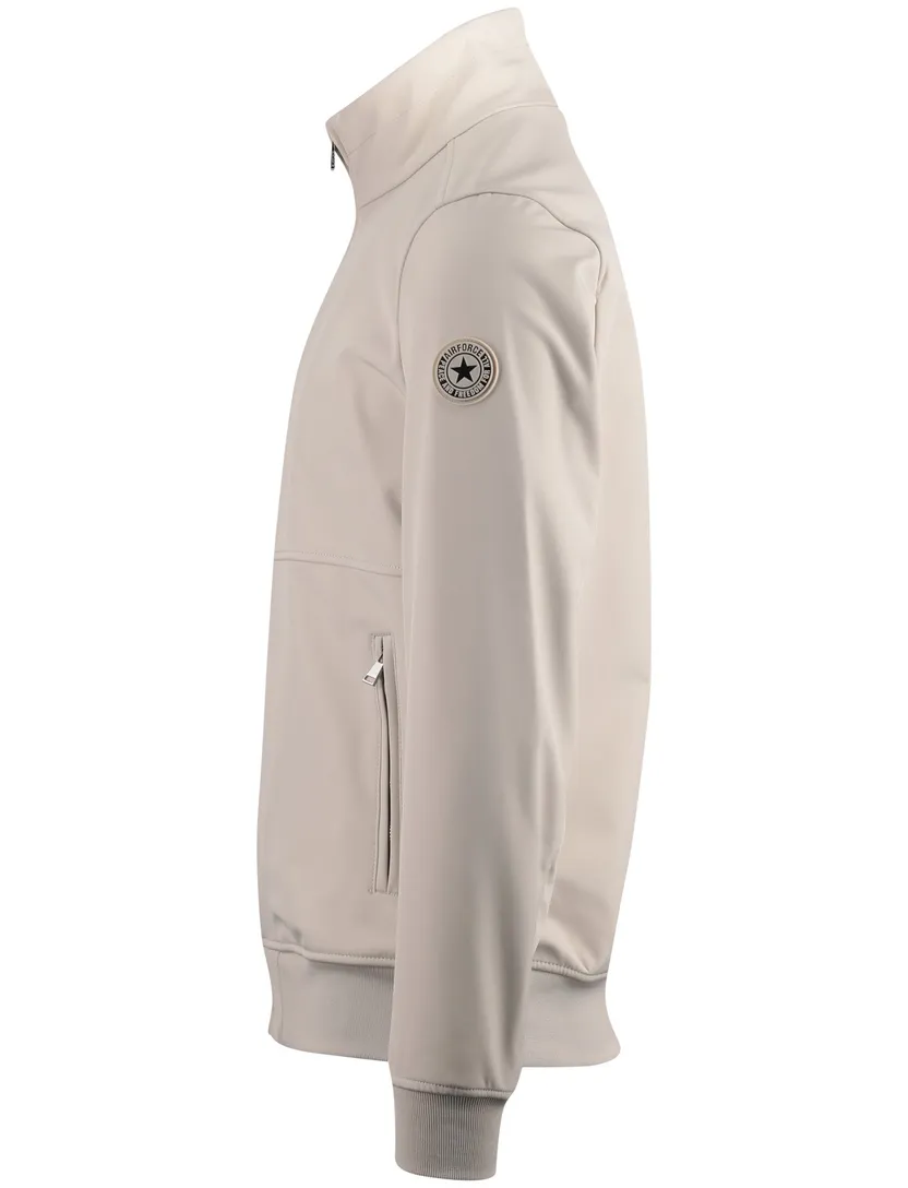 zomerjas Airforce beige opstaande kraag rits normale fit kort
