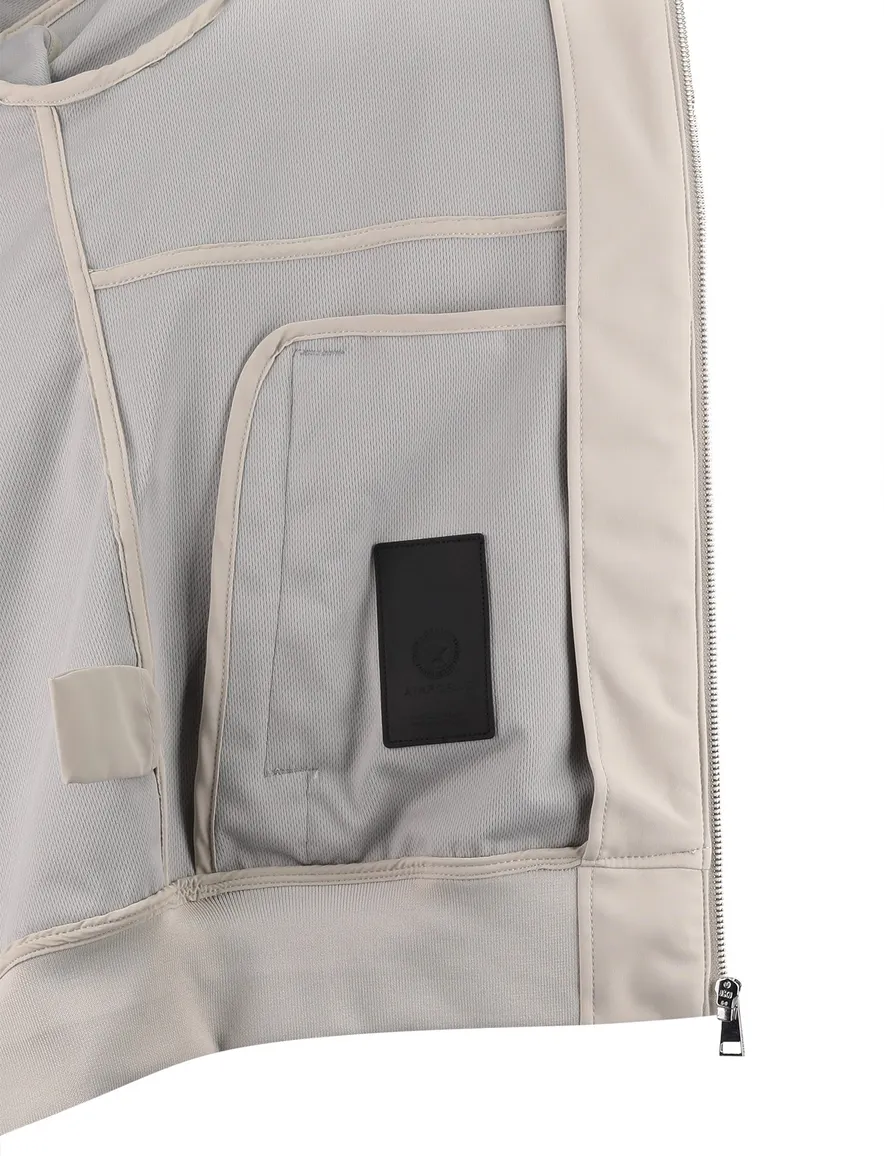 Airforce zomerjas opstaande kraag rits beige