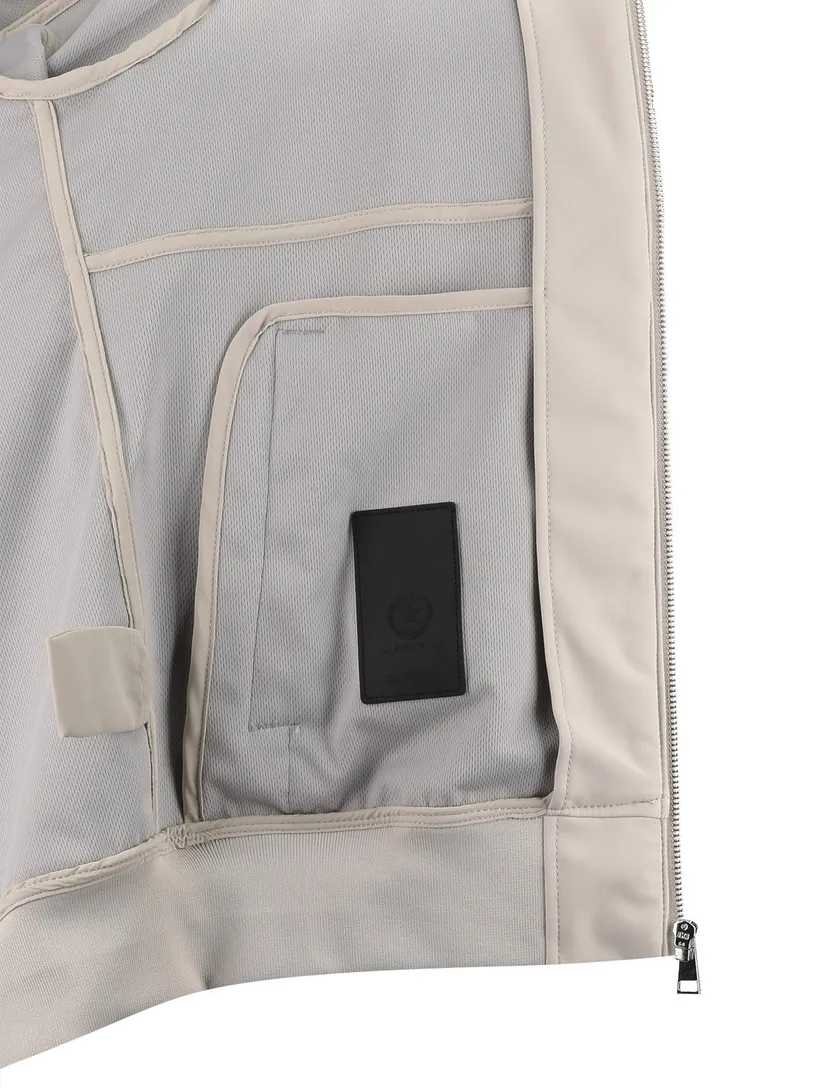 zomerjas Airforce beige opstaande kraag rits normale fit kort