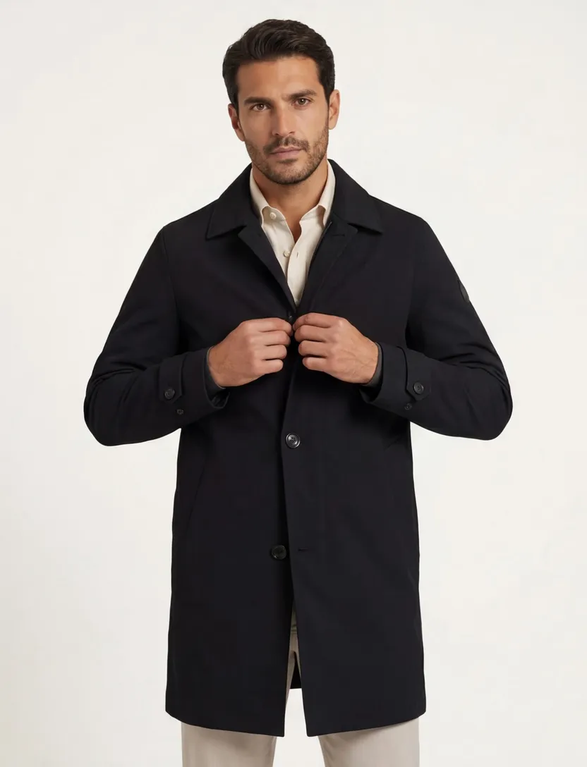 navy tussenjas knopen en rits Airforce slim fit