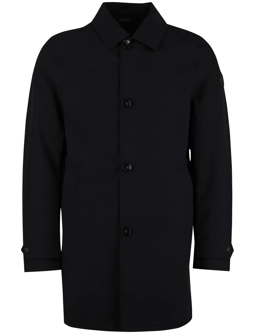 manteljas navy met rits en knoop polyester Airforce