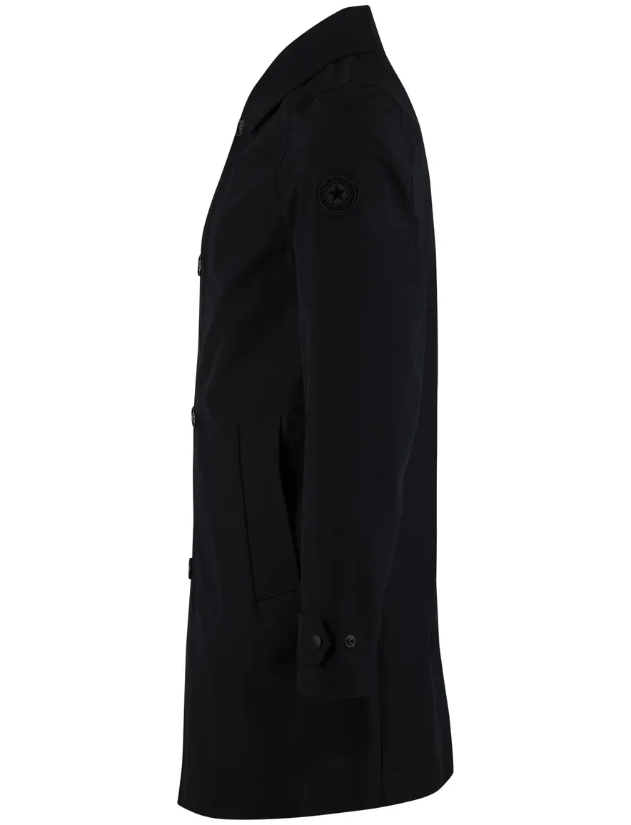 manteljas navy met rits en knoop polyester Airforce