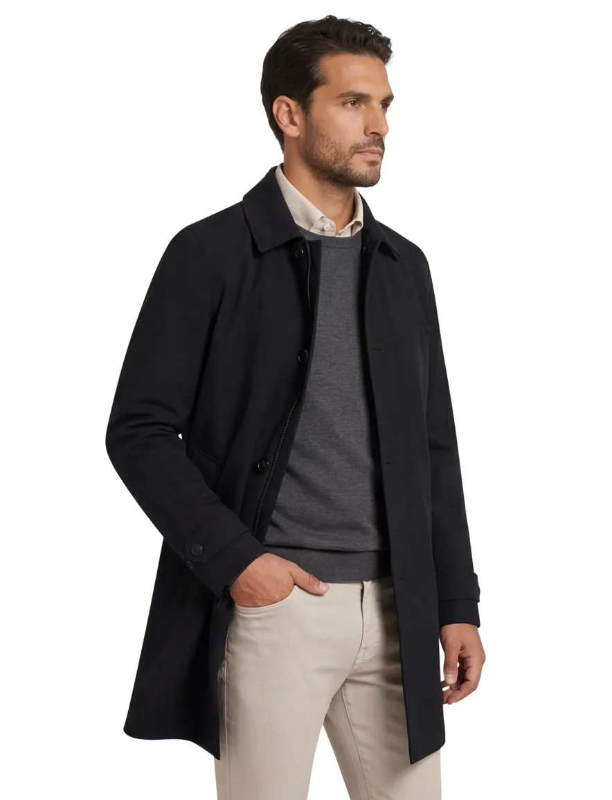 manteljas navy met rits en knoop polyester Airforce