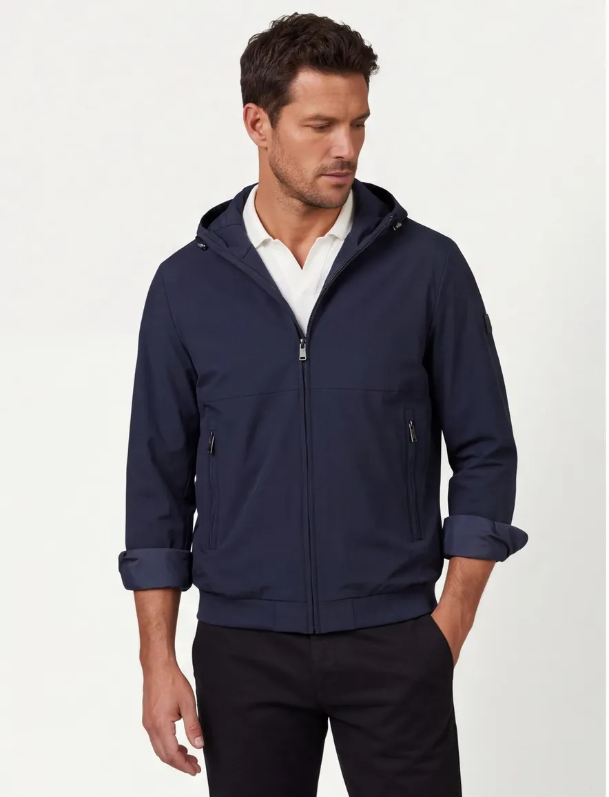 Donkerblauwe zomerjas Airforce normale fit