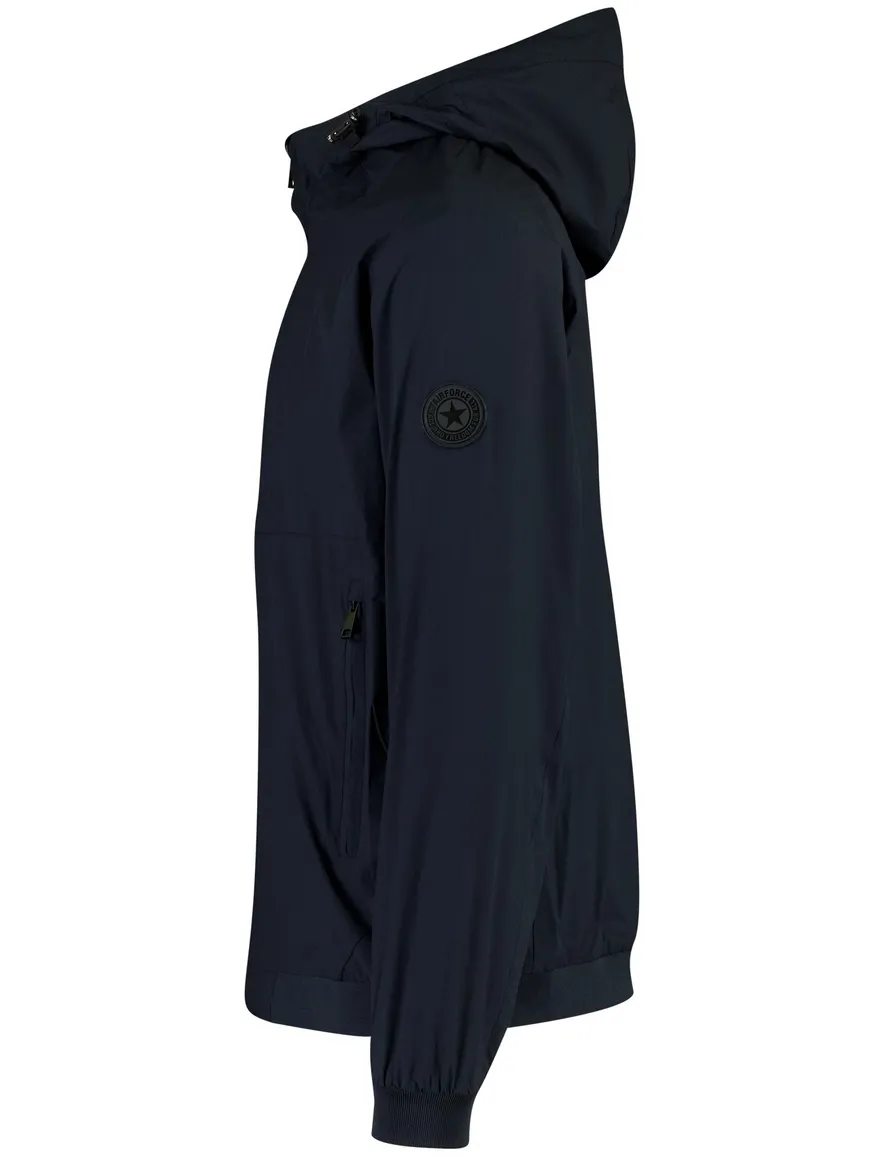 Airforce zomerjas donkerblauw met capuchon