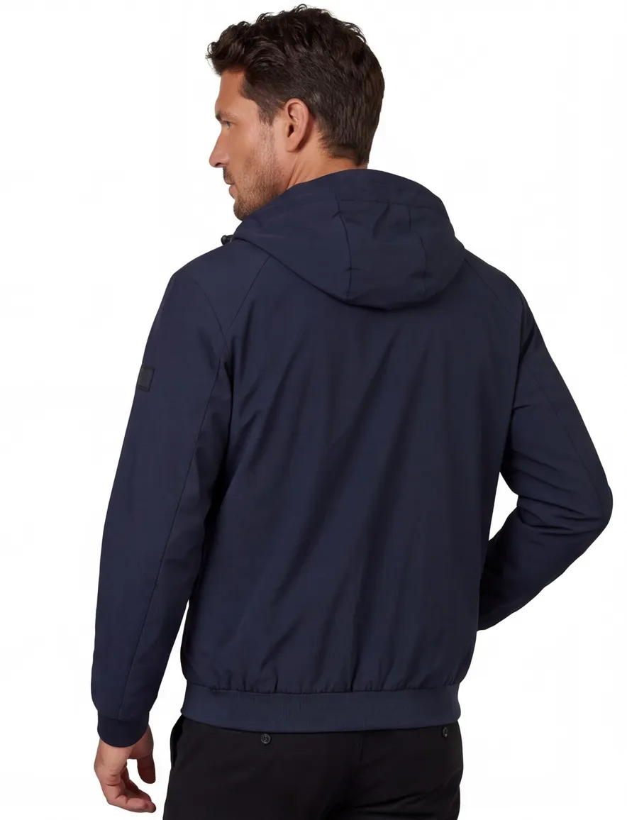 Airforce zomerjas donkerblauw met capuchon