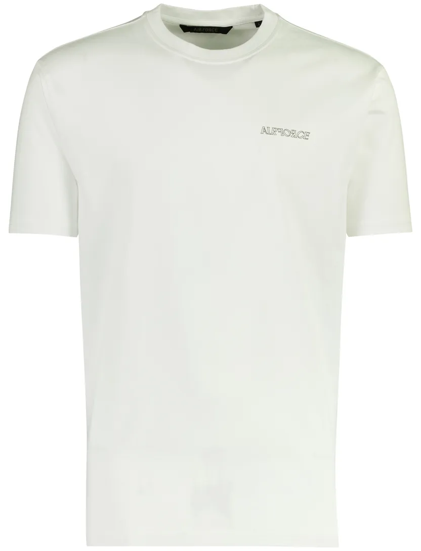 Airforce t-shirt wit met backprint wijde fit