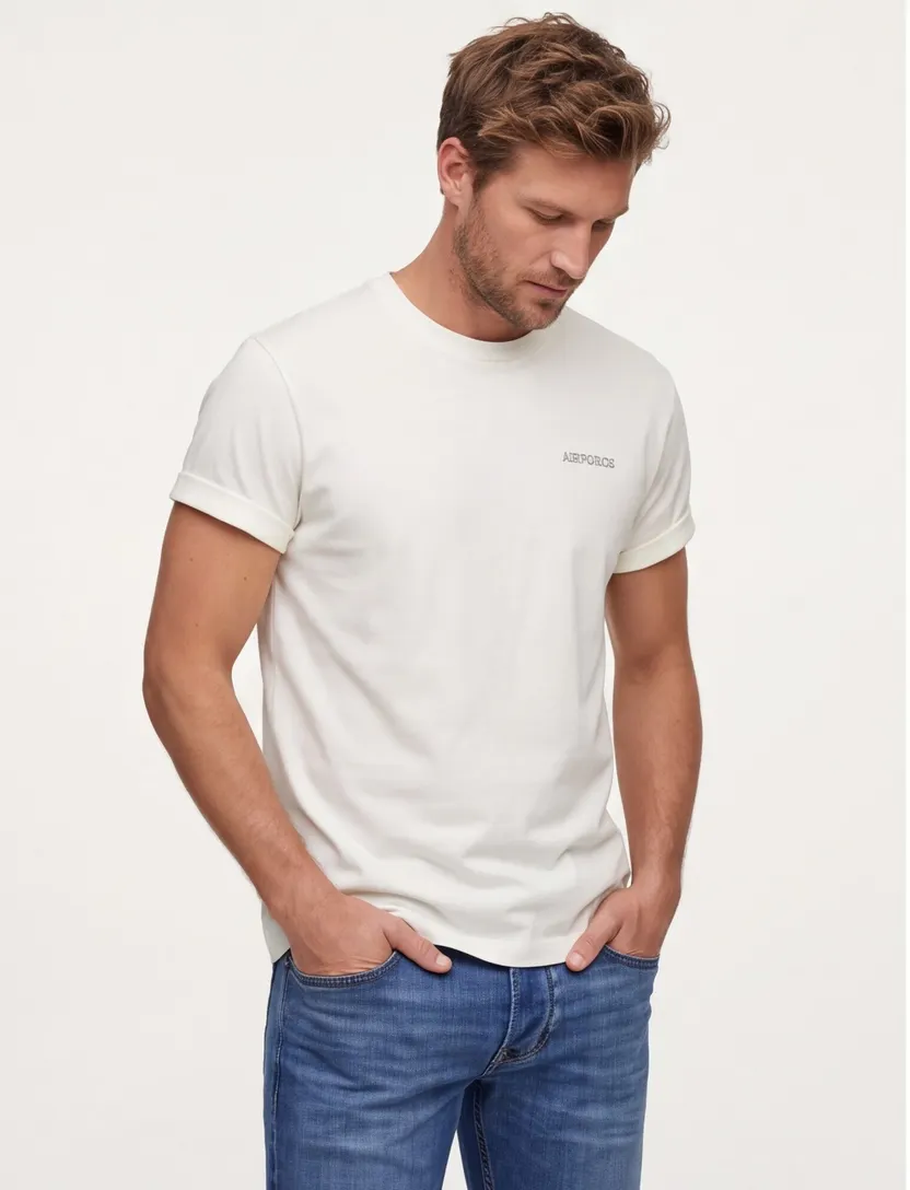 Airforce t-shirt wit met backprint wijde fit