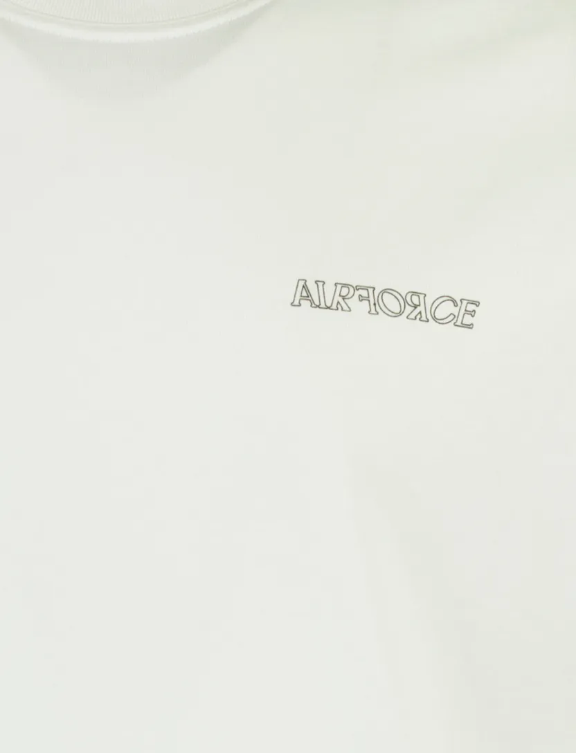 Airforce t-shirt wit met backprint wijde fit