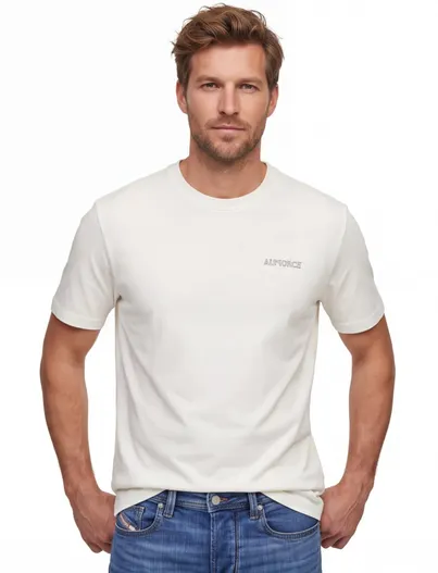 Airforce Airforce t-shirt wit met backprint wijde fit