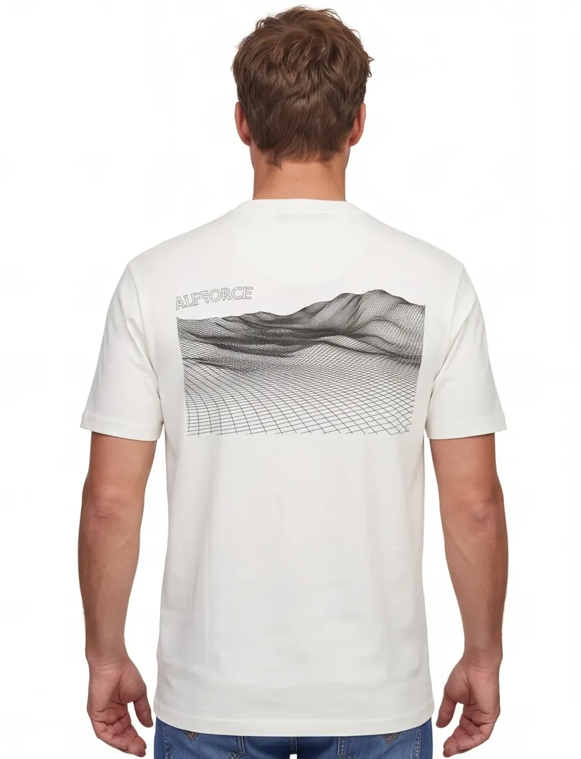 Airforce t-shirt wit met backprint wijde fit