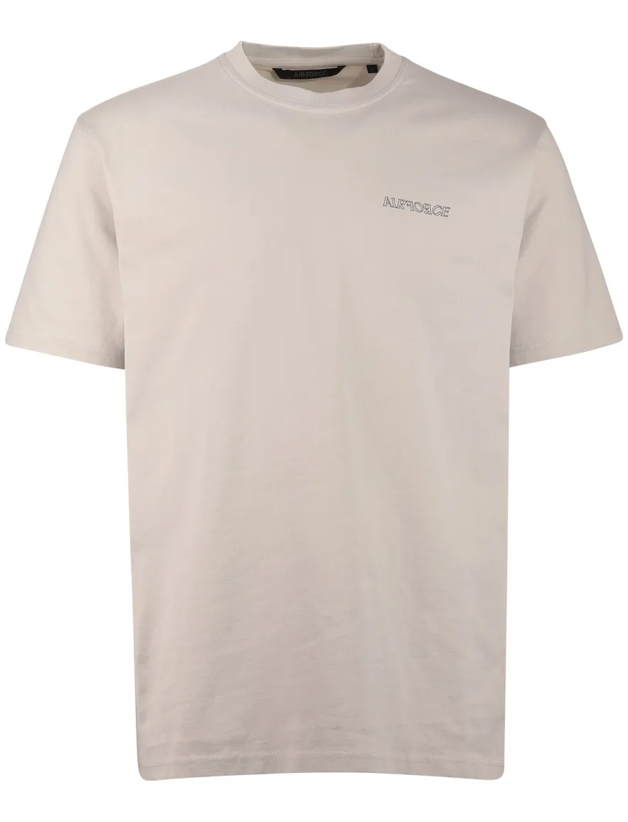 Airforce t-shirt beige backprint korte mouw