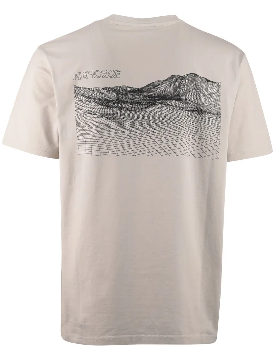 Airforce t-shirt beige backprint korte mouw