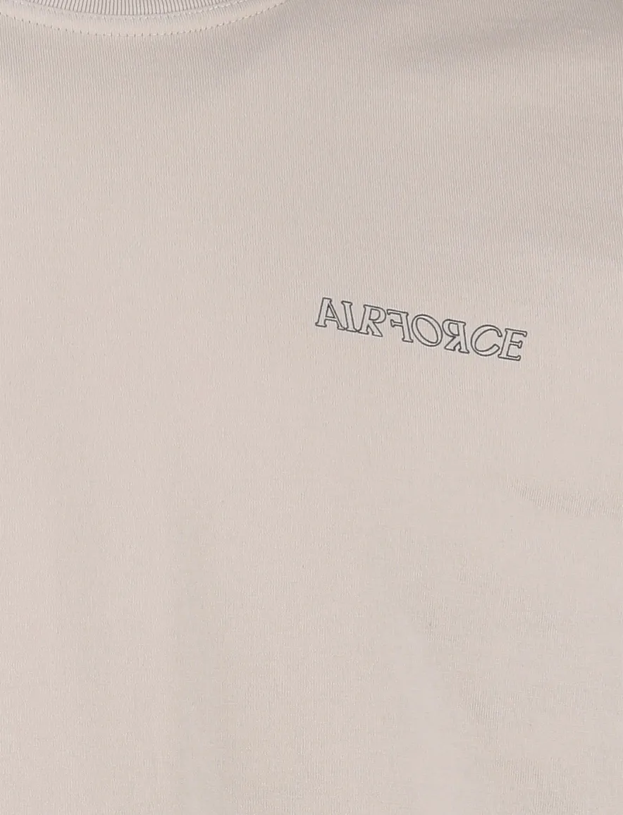 Airforce t-shirt beige backprint korte mouw