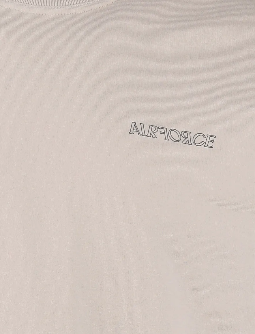 Airforce T-shirt lichtbeige zwart met opdruk