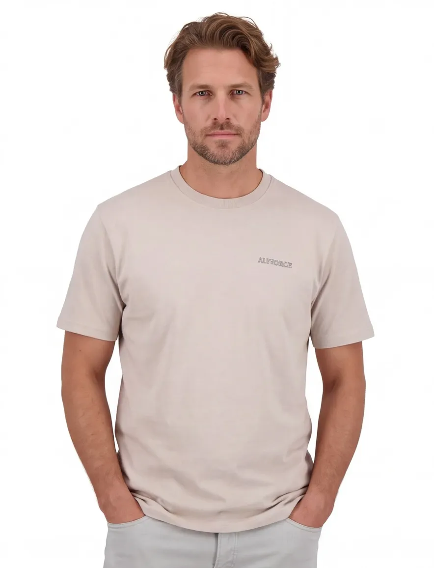 Beige t-shirt Airforce backprint normale fit ronde hals