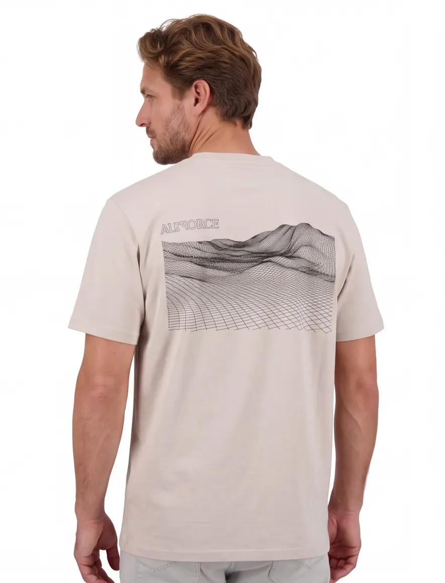 Beige t-shirt Airforce backprint normale fit ronde hals