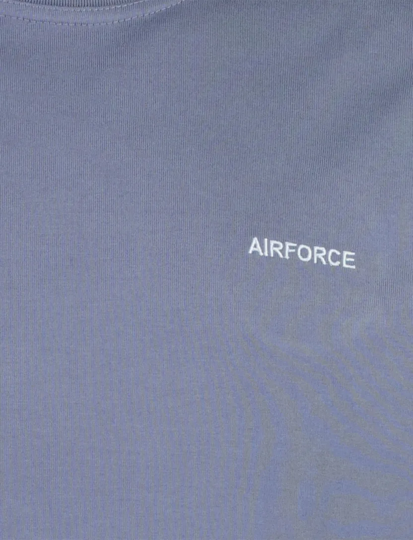T-shirt Airforce blauw katoen backprint