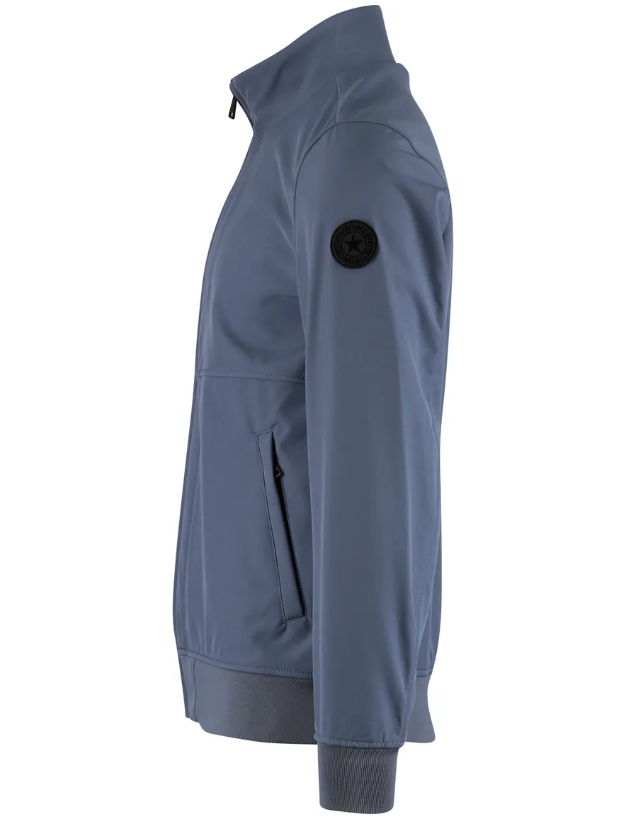 Airforce zomerjas blauw effen opstaande hals