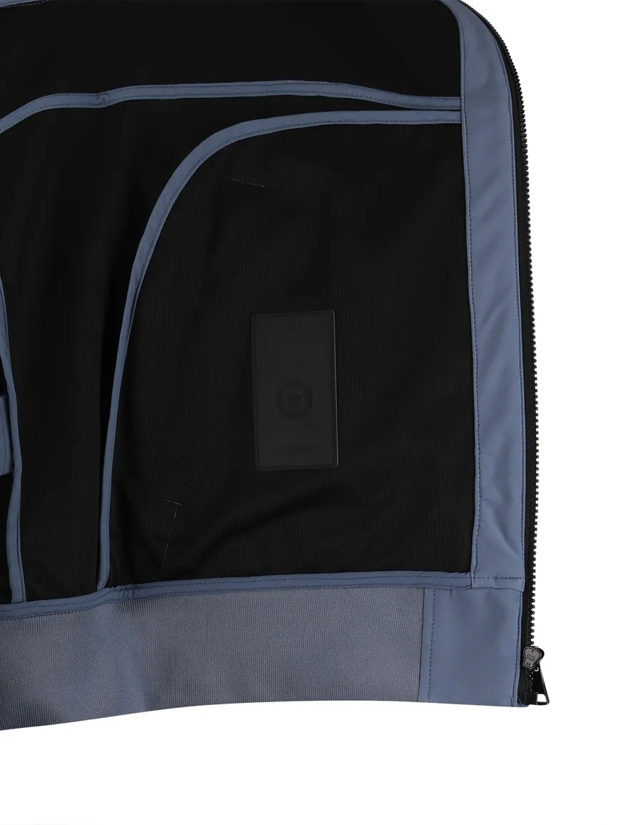 Airforce zomerjas blauw effen opstaande hals