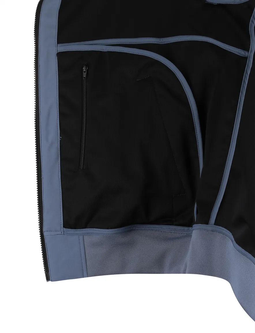 Airforce zomerjas blauw effen opstaande hals