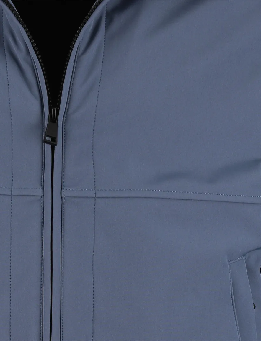 Airforce zomerjas blauw effen opstaande hals