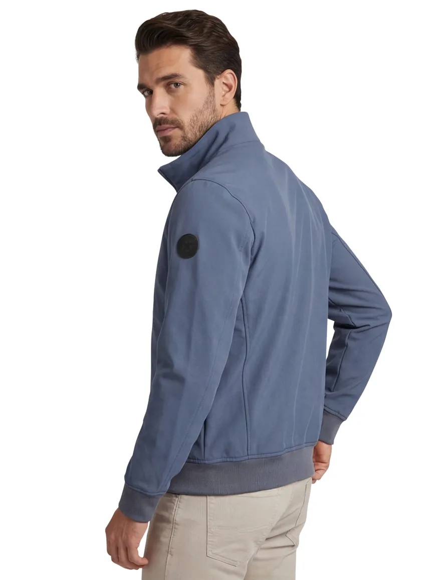 Airforce zomerjas blauw effen opstaande hals