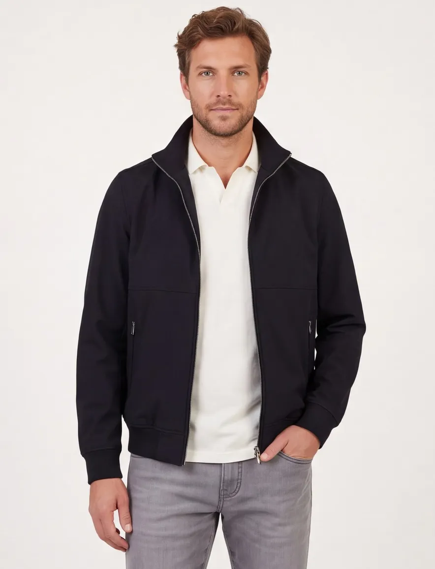 Airforce jack opstaande kraag rits navy