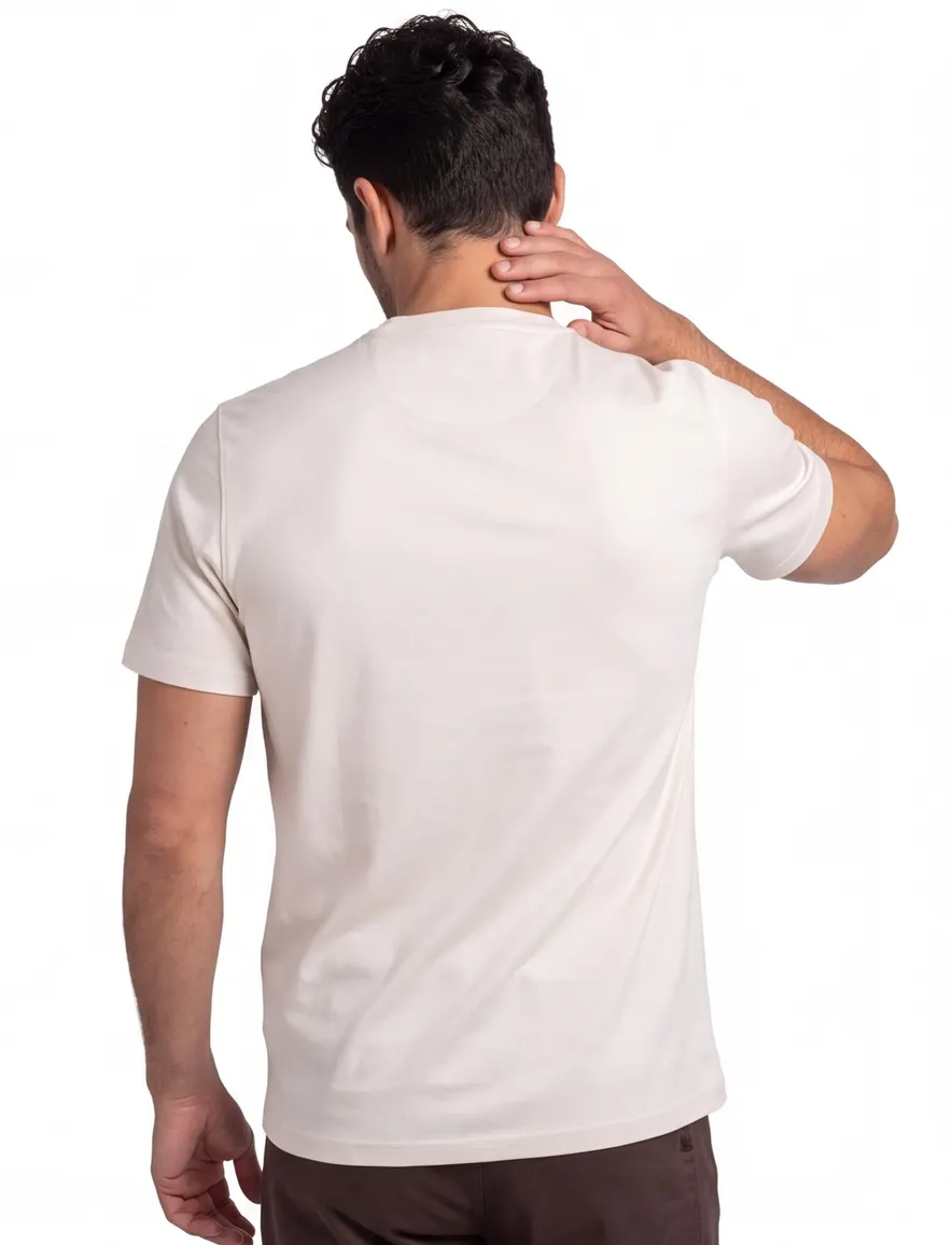 Thomas Maine T-shirt creme effen katoen
