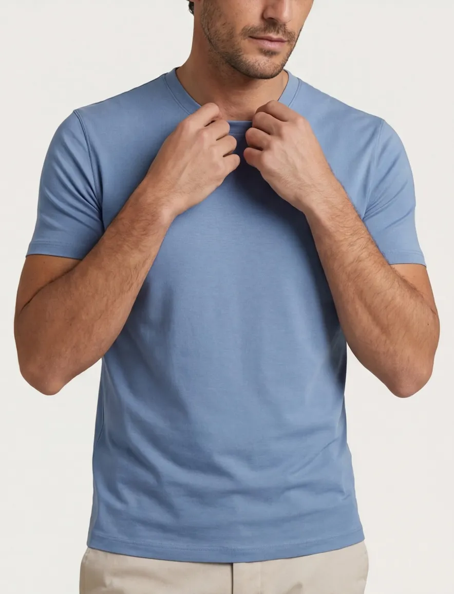 Thomas Maine T-shirt blauw tailored fit