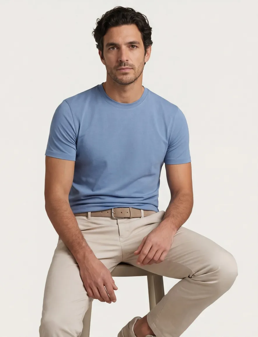 Thomas Maine T-shirt blauw tailored fit