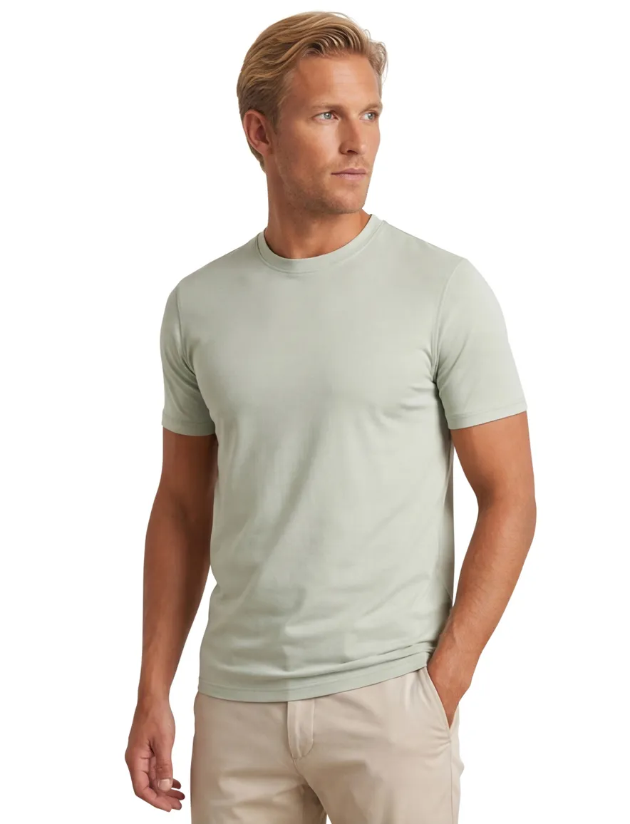 Thomas Maine T-shirt groen effen