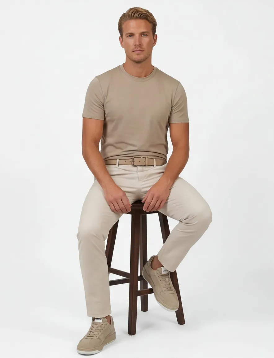Thomas Maine T-shirt beige tailored fit