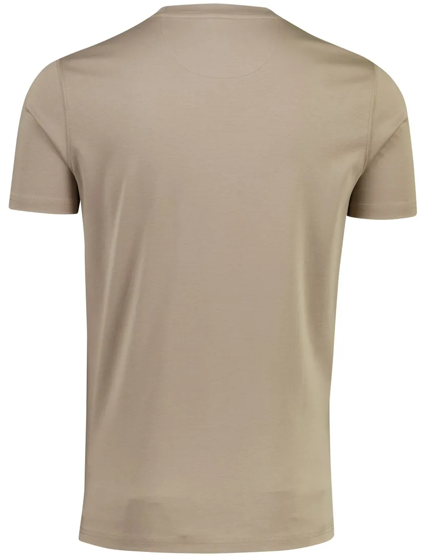 t-shirt Thomas Maine beige ronde hals normale fit