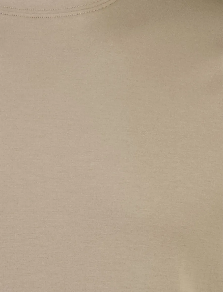 beige t-shirt Thomas Maine ronde hals katoen