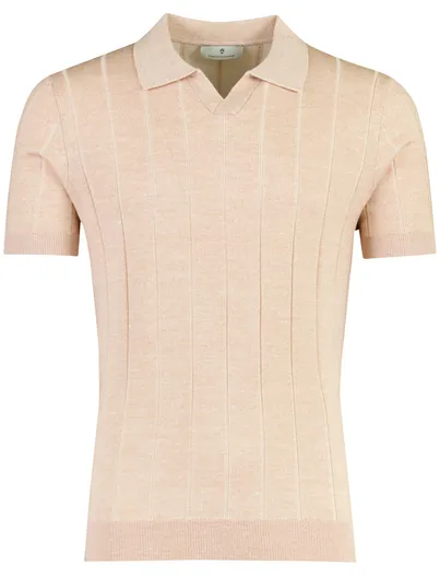 Thomas Maine Poloshirt Thomas Maine V-hals oranje merinowol