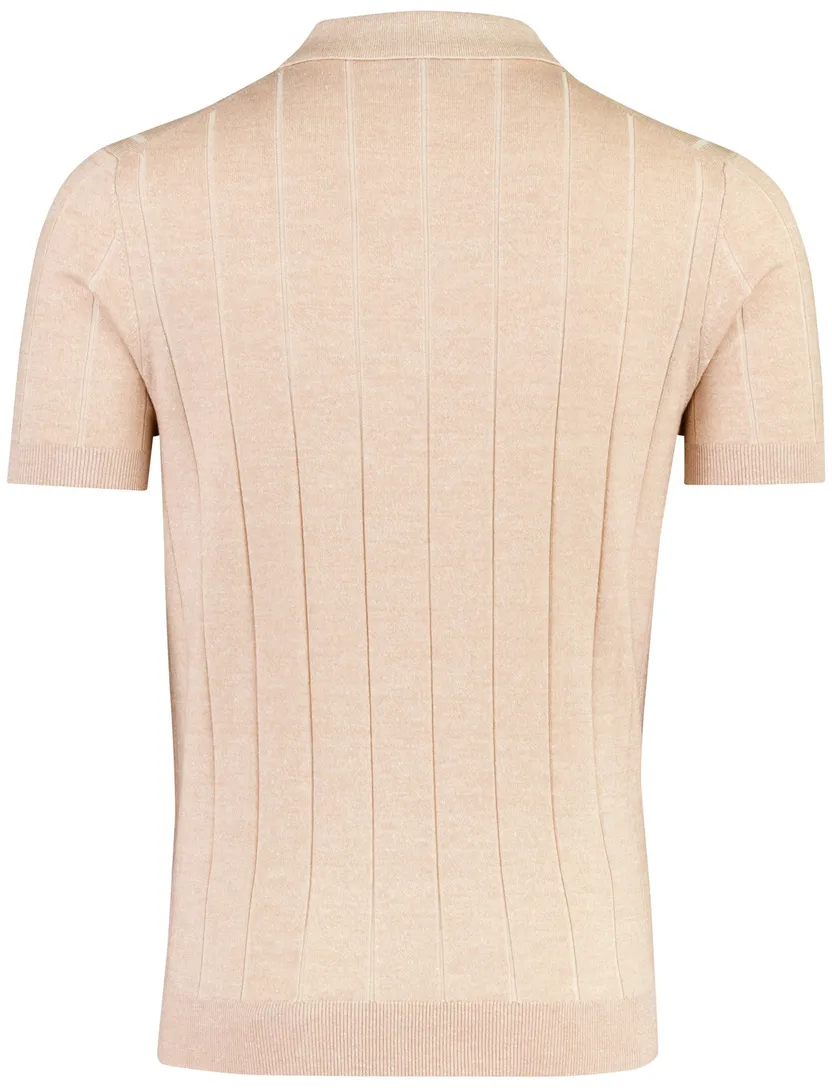 Poloshirt Thomas Maine V-hals oranje merinowol