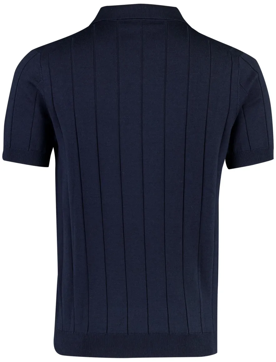 Poloshirt Thomas Maine donkerblauw v-hals