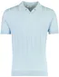 Poloshirt Thomas Maine V-hals lichtblauw strepen structuur