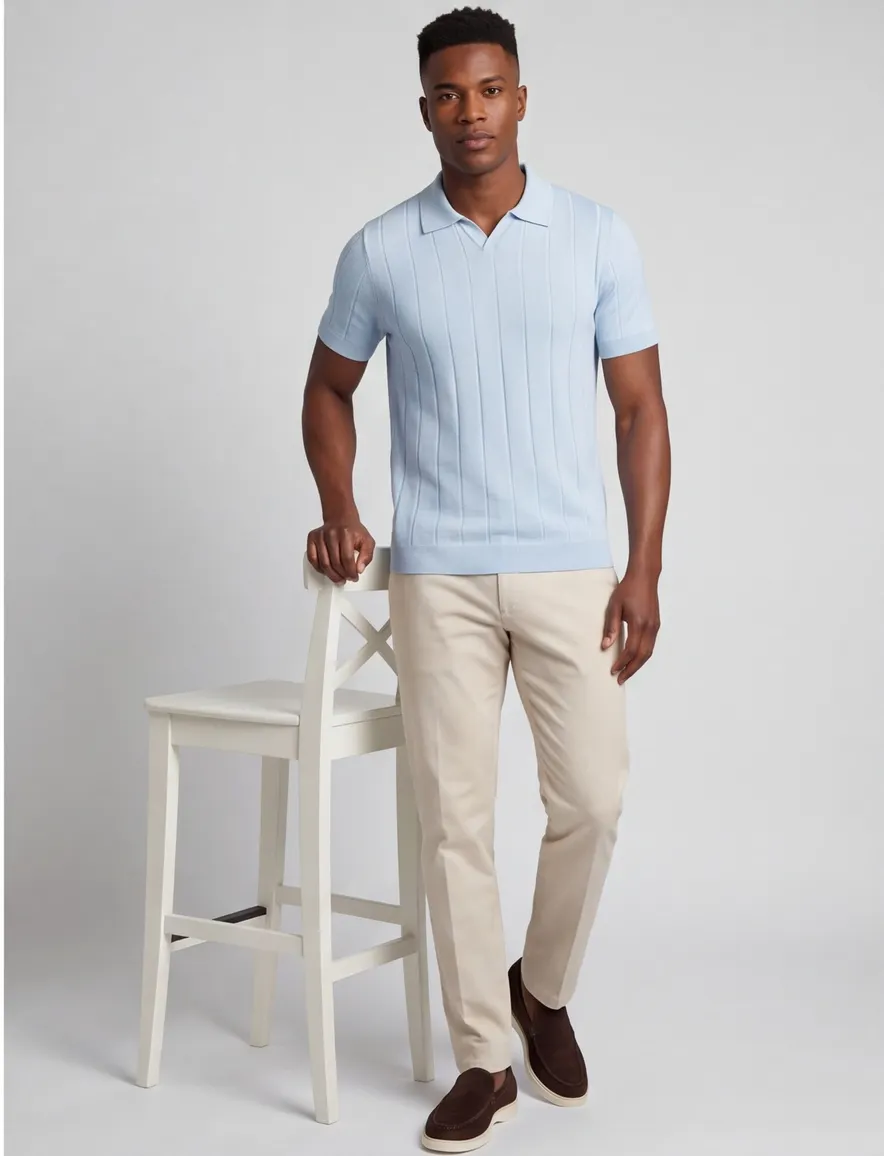 Thomas Maine polo lichtblauw