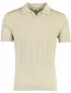 Thomas Maine v-hals poloshirt beige merinowol gemêleerd