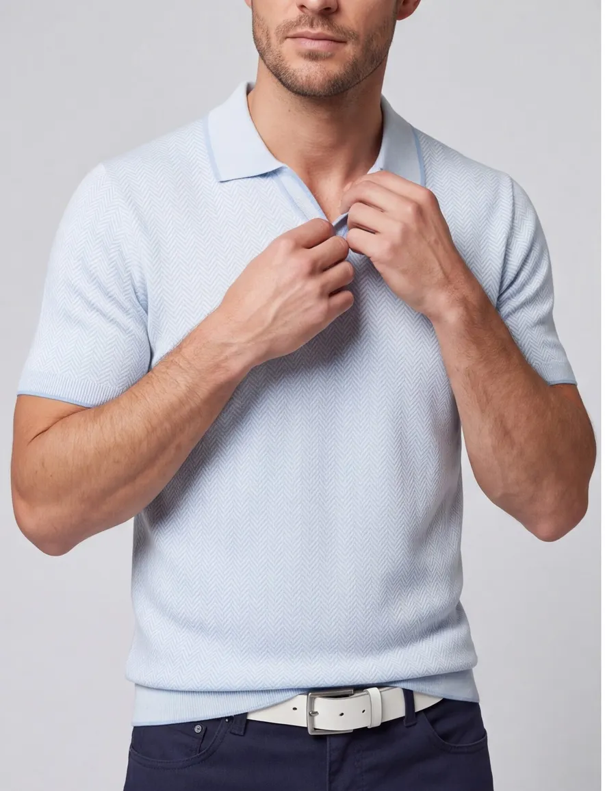 Thomas Maine polo lichtblauw
